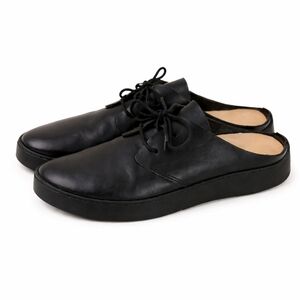 Trippen Nami f black leather mule in soft black leather Minimalist artisan shoes